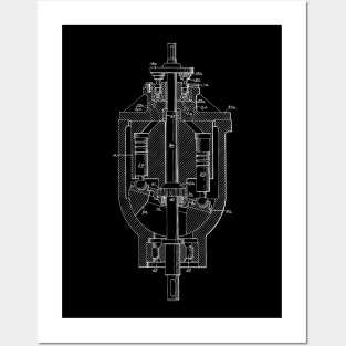 Axial Pistol Unit Vintage Patent Hand Drawing Posters and Art